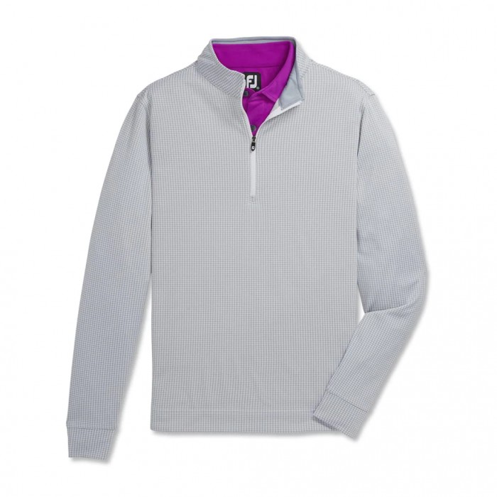 Footjoy Houndstooth Jacquard Quarter-Zip Jakke Herre Grå Hvite | NO-60LVQJ