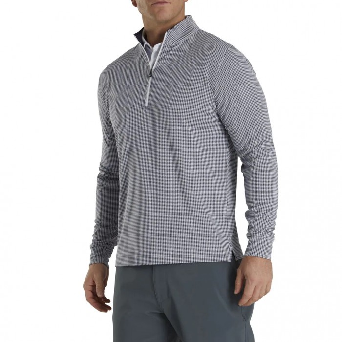 Footjoy Houndstooth Jacquard Quarter-Zip Jakke Herre Marineblå Hvite | NO-95IPGC