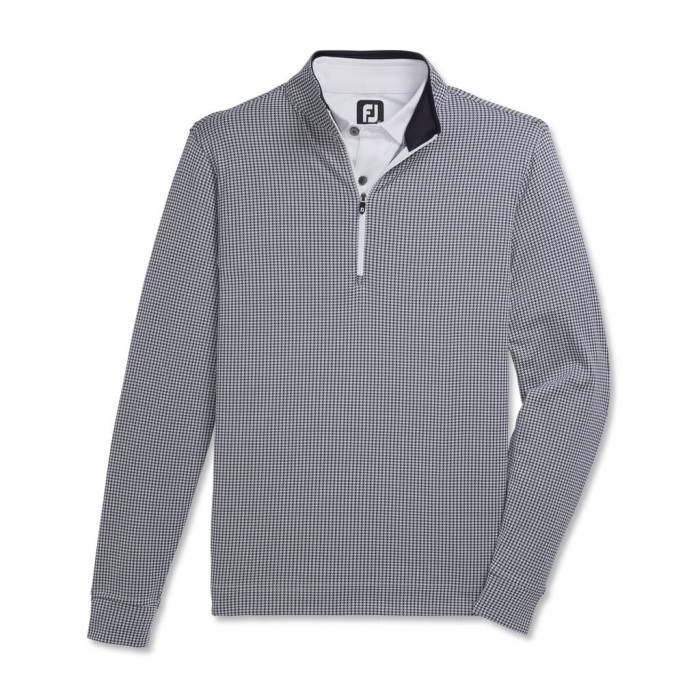 Footjoy Houndstooth Jacquard Quarter-Zip Jakke Herre Marineblå Hvite | NO-95IPGC