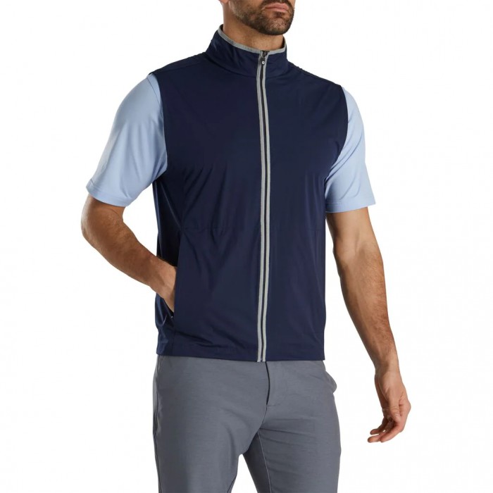 Footjoy HydroKnit Vest Herre Marineblå Grå | NO-17KPYN