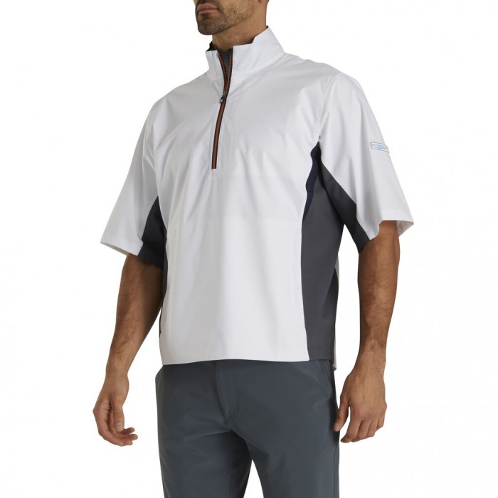 Footjoy HydroLite Kort Sleeve Skjorte Herre Hvite Oransje | NO-63WIBJ