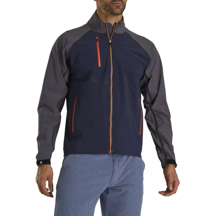 Footjoy HydroTour Rain Jakke Herre Marineblå Oransje | NO-07ECWT