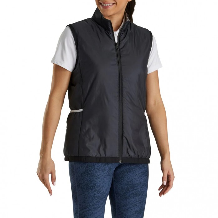 Footjoy Insulated Reversible Vest Dame Svarte Hvite | NO-47XWBZ