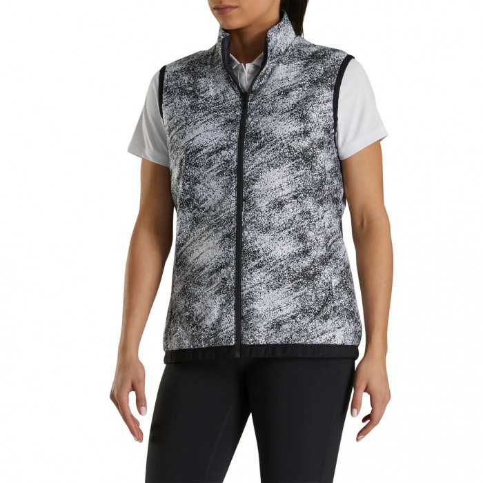 Footjoy Insulated Reversible Vest Dame Svarte Hvite | NO-47XWBZ