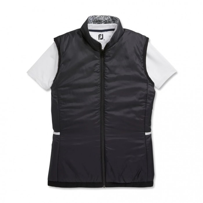 Footjoy Insulated Reversible Vest Dame Svarte Hvite | NO-47XWBZ