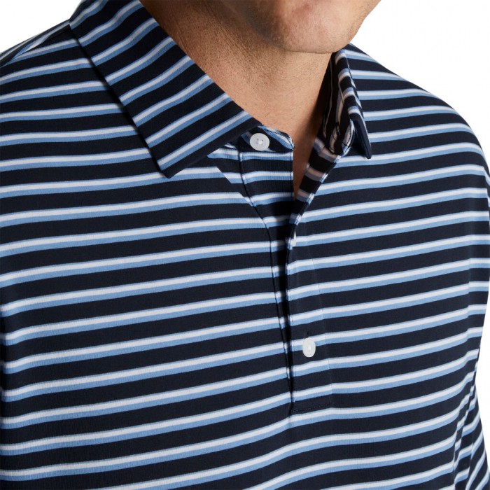 Footjoy Jersey Classic Stripe Skjorte Herre Marineblå Hvite | NO-37KJUZ