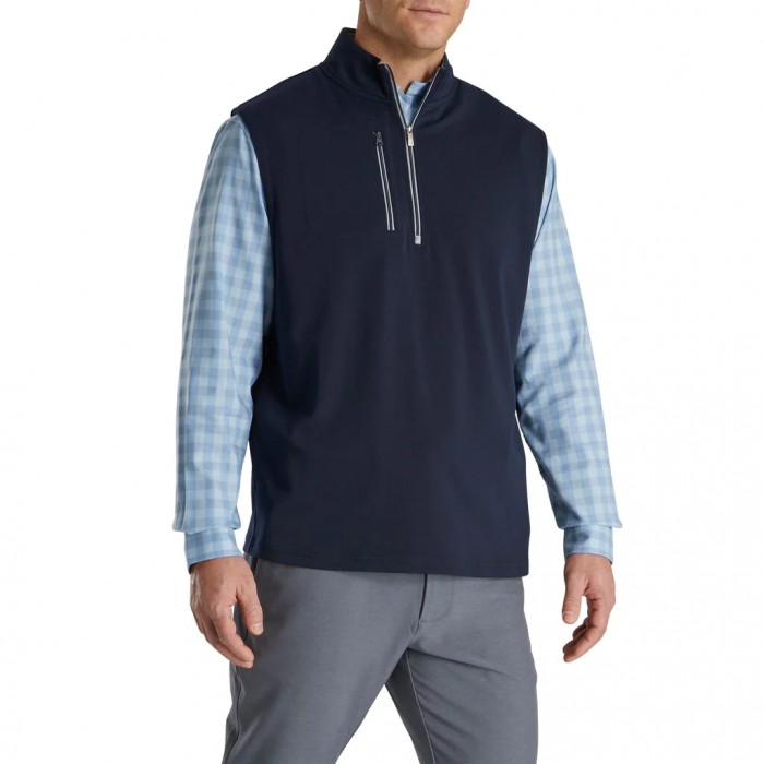 Footjoy Jersey Knit Quarter-Zip Vest Herre Marineblå | NO-54FYLX