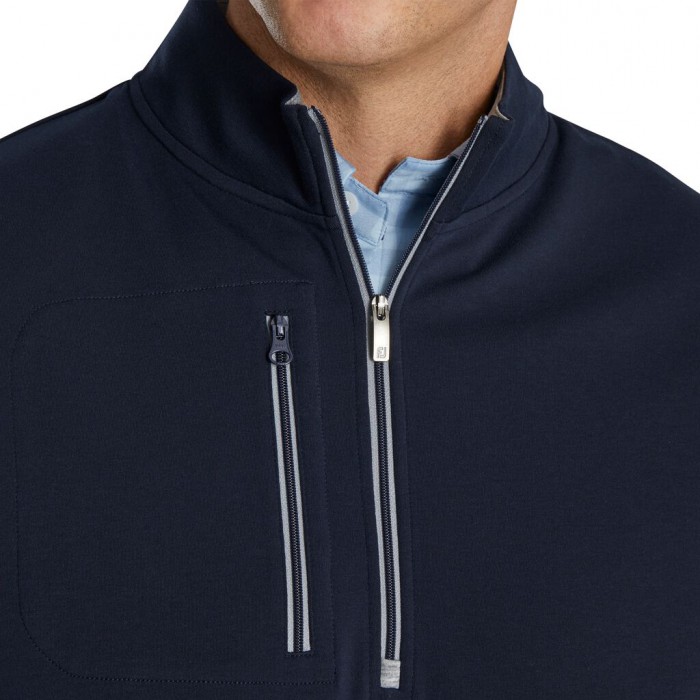 Footjoy Jersey Knit Quarter-Zip Vest Herre Marineblå | NO-54FYLX