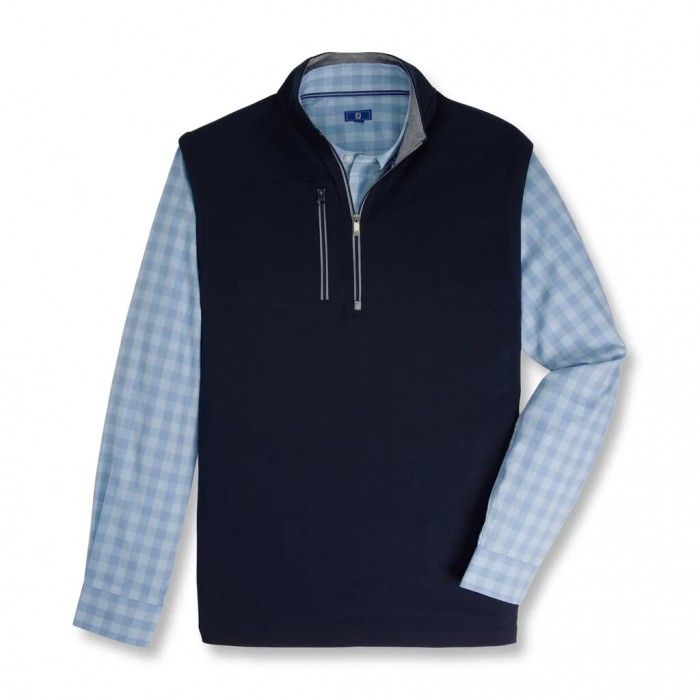 Footjoy Jersey Knit Quarter-Zip Vest Herre Marineblå | NO-54FYLX