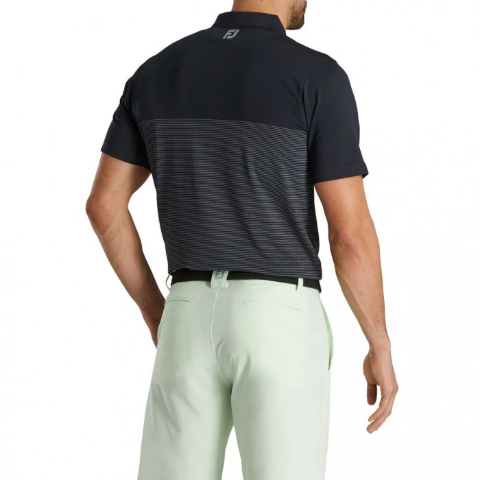 Footjoy Lisle Engineered Pin Stripe Self Collar Skjorte Herre Svarte Grå | NO-32QTRY