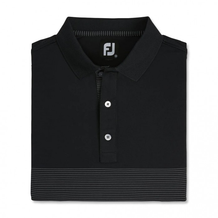 Footjoy Lisle Engineered Pin Stripe Self Collar Skjorte Herre Svarte Grå | NO-32QTRY