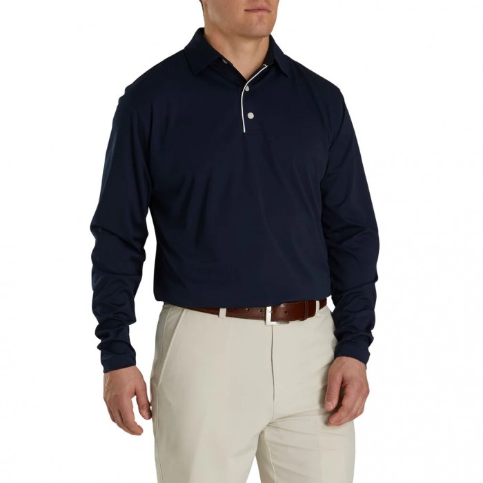 Footjoy Long Sleeve Sun Protection Shirt Skjorte Herre Marineblå | NO-34GRIX