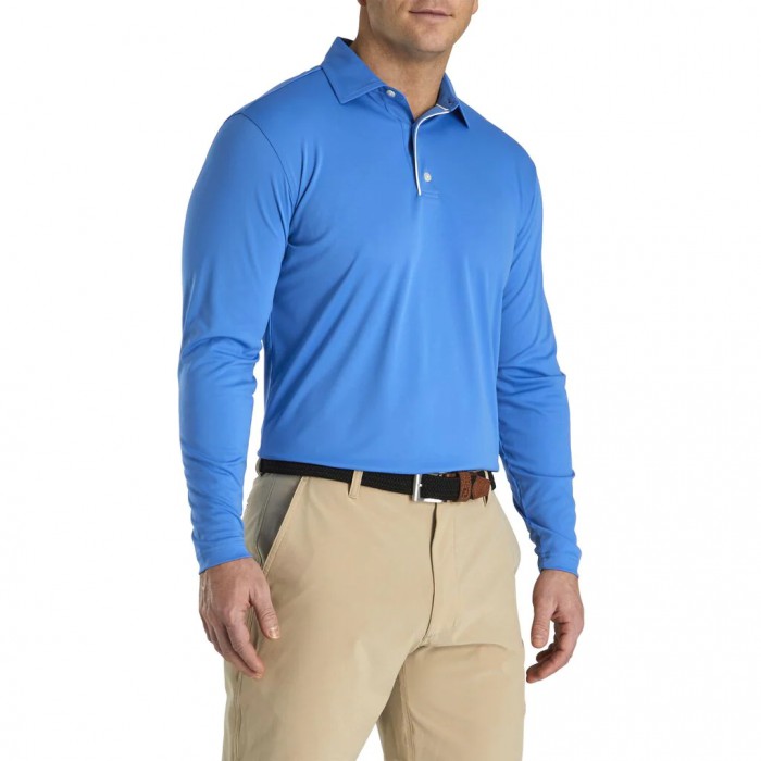 Footjoy Long Sleeve Sun Protection Shirt Skjorte Herre Marine | NO-54WZLP