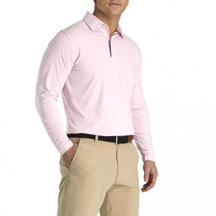 Footjoy Long Sleeve Sun Protection Shirt Skjorte Herre Rosa | NO-65GOPQ