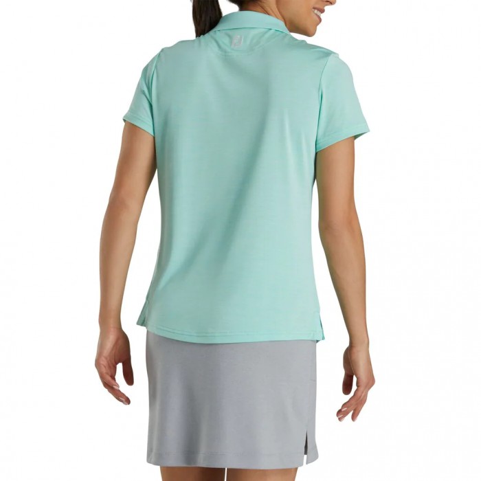 Footjoy Open Placket Space Dye Skjorte Dame Hvite | NO-15CAUL