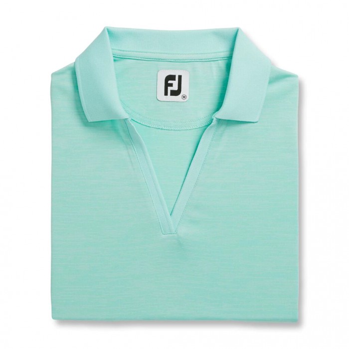 Footjoy Open Placket Space Dye Skjorte Dame Hvite | NO-15CAUL