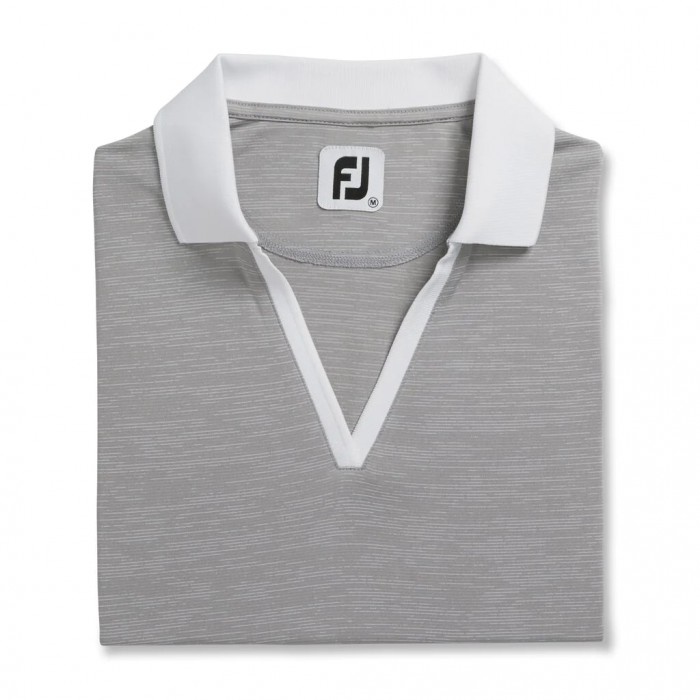 Footjoy Open Placket Space Dye Skjorte Dame Grå Hvite | NO-58BMRQ