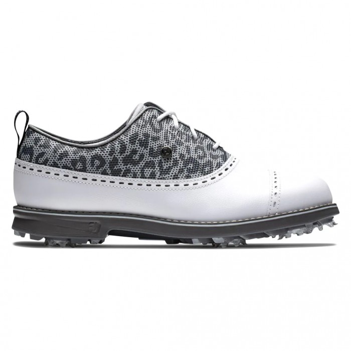 Footjoy Premiere Series - Cap Tå Spikes Golfsko Dame Hvite Leopard | NO-58AJLI