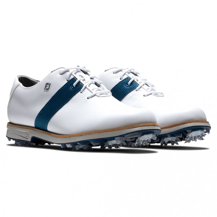 Footjoy Premiere Series Spikes Golfsko Dame Hvite Blå | NO-94TQOF