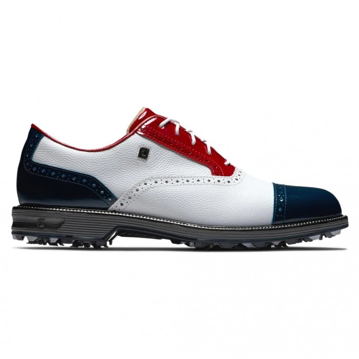 Footjoy Premiere Series - Tarlow Spikes Golfsko Herre Hvite Rød Marineblå | NO-27AXRB