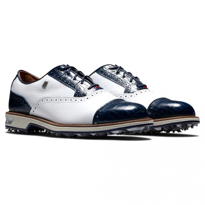 Footjoy Premiere Series - Tarlow Spikes Golfsko Herre Hvite Marineblå | NO-60LZRS