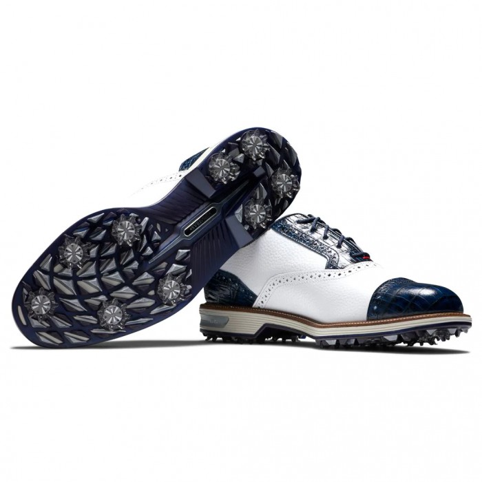 Footjoy Premiere Series - Tarlow Spikes Golfsko Herre Hvite Marineblå | NO-60LZRS