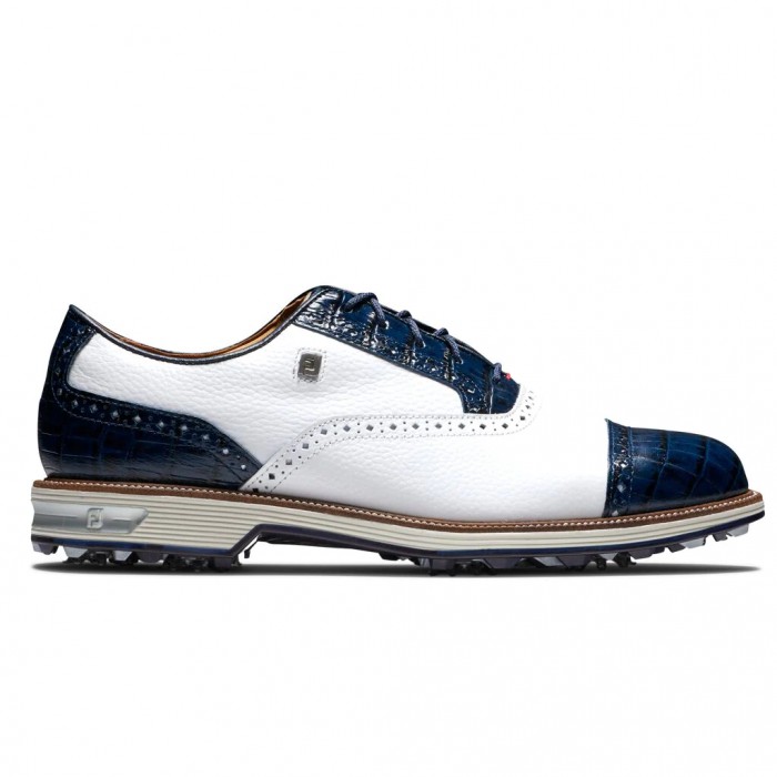 Footjoy Premiere Series - Tarlow Spikes Golfsko Herre Hvite Marineblå | NO-60LZRS