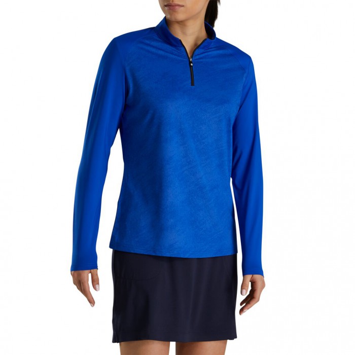 Footjoy Printed Sun Protection Skjorte Dame Cobalt | NO-53JOXW