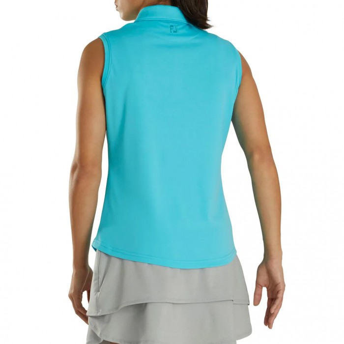 Footjoy ProDry Interlock Ermeløse Self Collar Skjorte Dame Aqua | NO-61CHYK