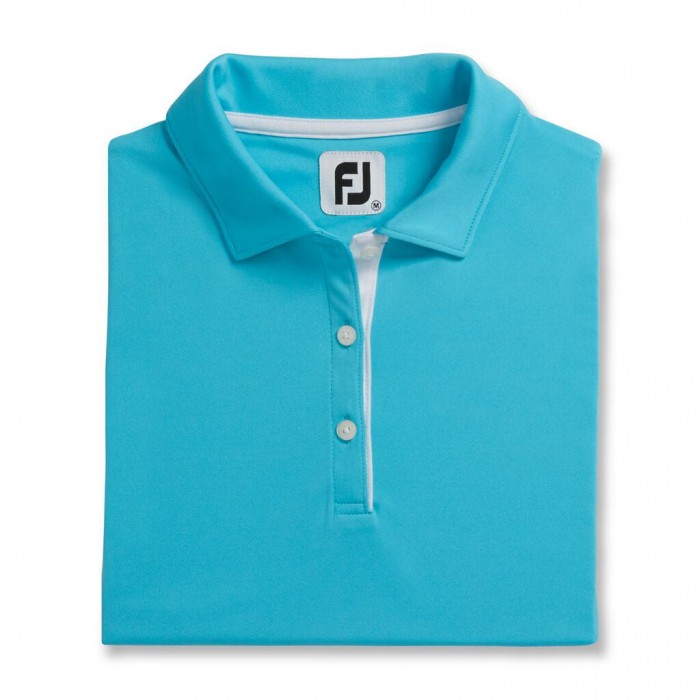 Footjoy ProDry Interlock Ermeløse Self Collar Skjorte Dame Aqua | NO-61CHYK