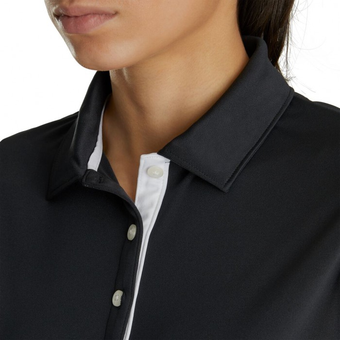 Footjoy ProDry Interlock Ermeløse Self Collar Skjorte Dame Svarte | NO-84APFT