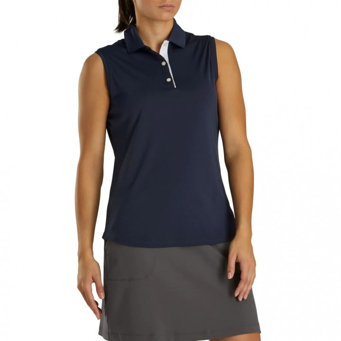 Footjoy ProDry Interlock Ermeløse Self Collar Skjorte Dame Marineblå | NO-93WYRU