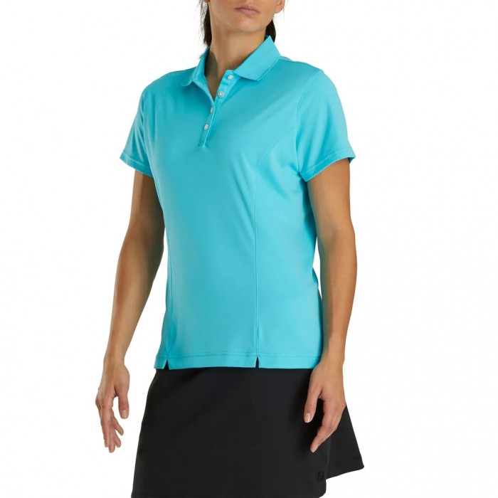 Footjoy ProDry Interlock Knit Collar Skjorte Dame Aqua | NO-23YMNC