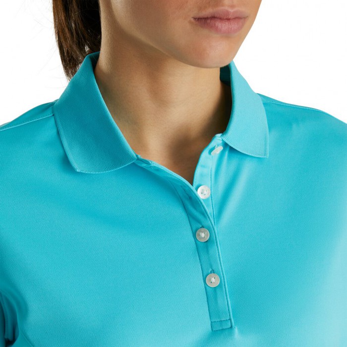 Footjoy ProDry Interlock Knit Collar Skjorte Dame Aqua | NO-23YMNC