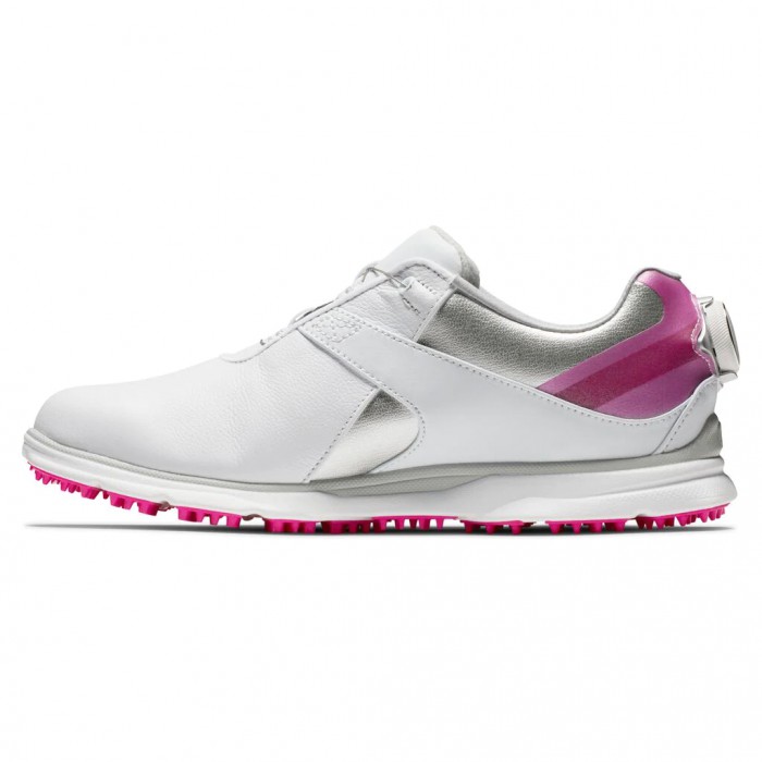 Footjoy Pro|SL BOA Spikeless Golfsko Dame Hvite Sølv Rosa | NO-94FDWS