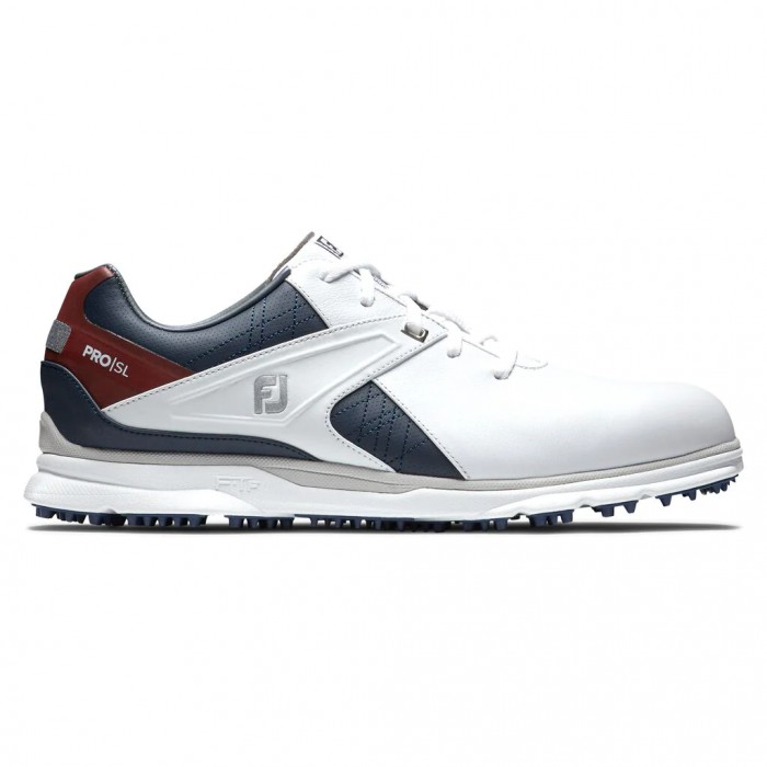 Footjoy Pro|SL Spikeless Golfsko Herre Hvite Marineblå Burgunder | NO-78TEYJ