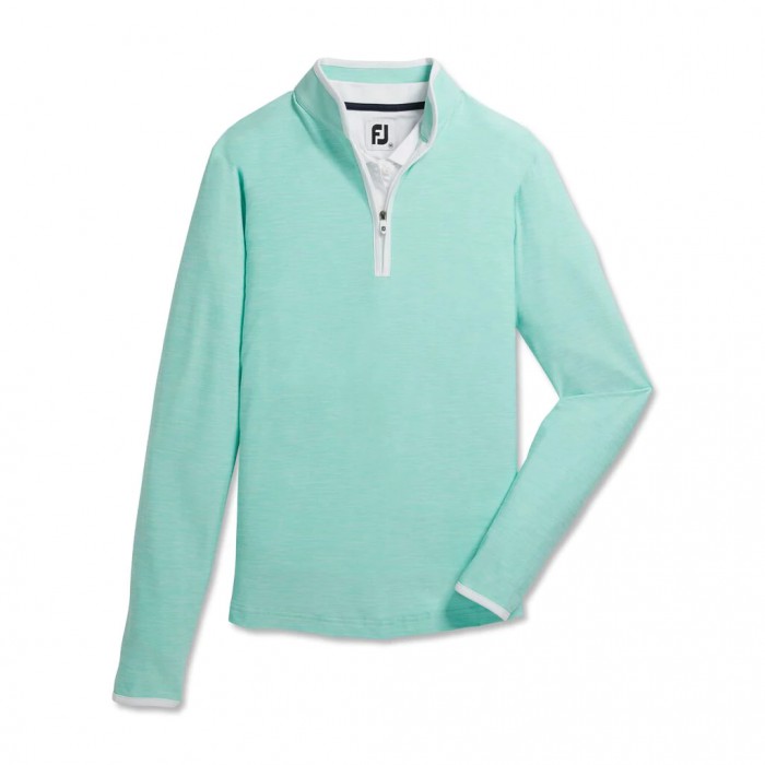 Footjoy Quarter-Zip Space Dye Mid-Layer Jakke Dame Aquamarine | NO-18OHTS