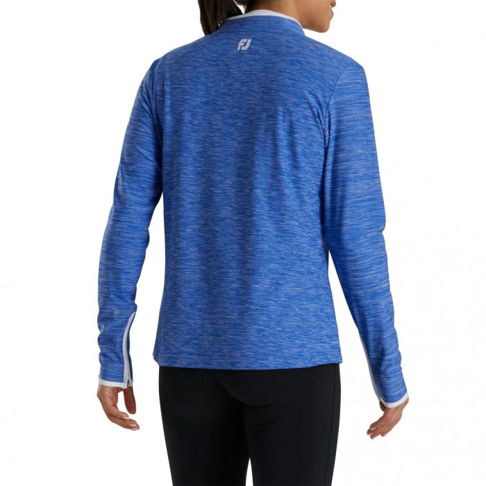 Footjoy Quarter-Zip Space Dye Mid-Layer Jakke Dame Cobalt | NO-24HZBN