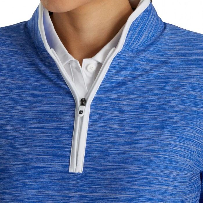 Footjoy Quarter-Zip Space Dye Mid-Layer Jakke Dame Cobalt | NO-24HZBN