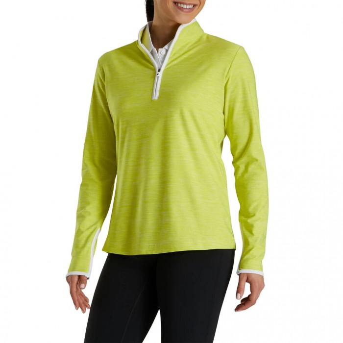 Footjoy Quarter-Zip Space Dye Mid-Layer Jakke Dame Citrus | NO-72XKTR