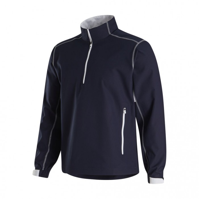 Footjoy Sports Vindskjorte Herre Marineblå Hvite | NO-02CYZS