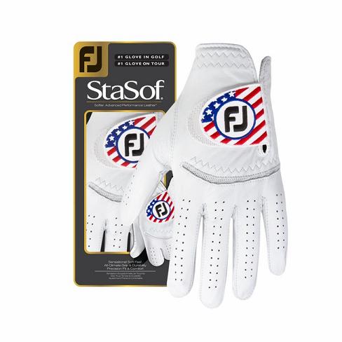 Footjoy StaSof Flag Golfhansker Dame Hvite | NO-03XQFE