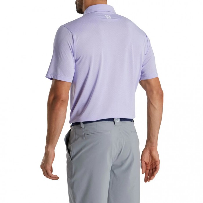 Footjoy Stretch Lisle Dot Print Self Collar Skjorte Herre Hvite | NO-82JXGH