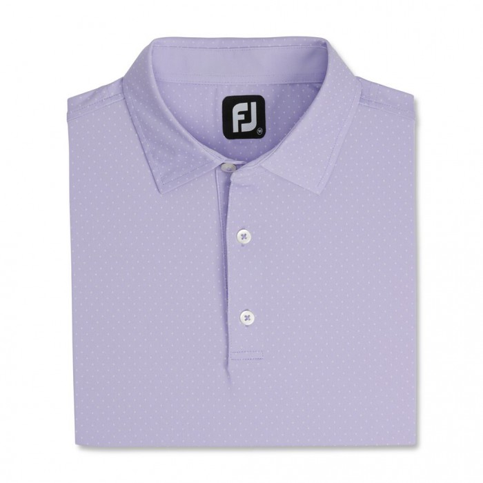 Footjoy Stretch Lisle Dot Print Self Collar Skjorte Herre Hvite | NO-82JXGH