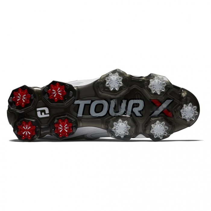 Footjoy Tour X Spikes Golfsko Herre Hvite Rød | NO-01LZGS