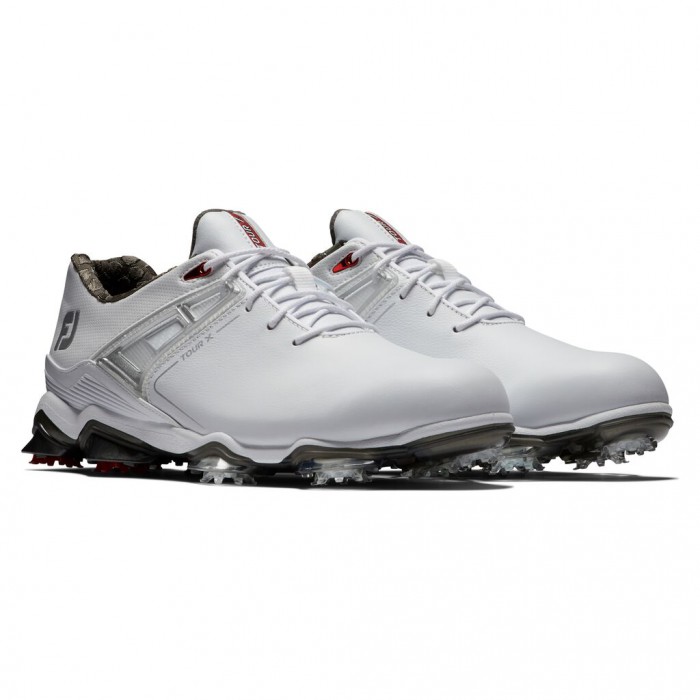 Footjoy Tour X Spikes Golfsko Herre Hvite Rød | NO-01LZGS