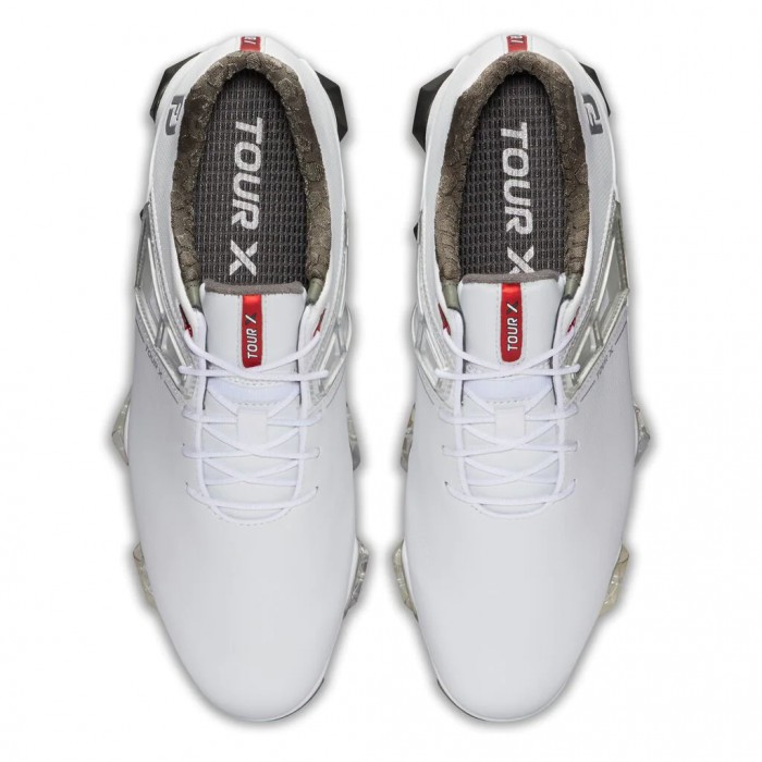 Footjoy Tour X Spikes Golfsko Herre Hvite Rød | NO-01LZGS