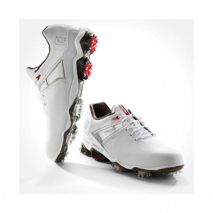 Footjoy Tour X Spikes Golfsko Herre Hvite Rød | NO-01LZGS