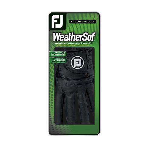 Footjoy WeatherSof Golfhansker Herre Svarte | NO-17YPOE