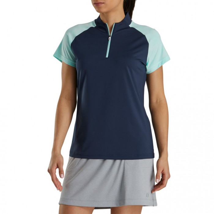 Footjoy Zip Placket Skjorte Dame Marineblå | NO-27TPND